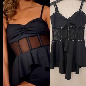 Kelle custom solo rhinestoned dance costume 2 piece top trunks LA BELLE 2952 LC